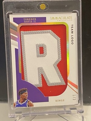 Terence Davis II Immaculate TEAM LOGO /3 Kings Raptors Letter R 2020-21 Patch