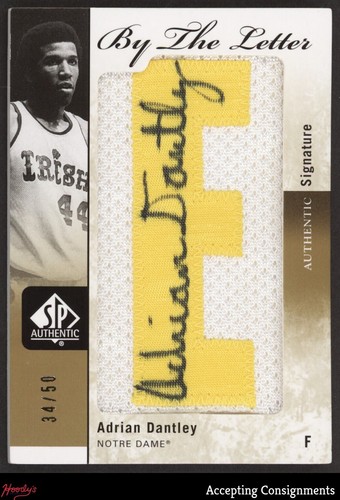 2011-12 SP Authentic By The Letter #BLAD1 Adrian Dantley PATCH AUTO HOF 34/50