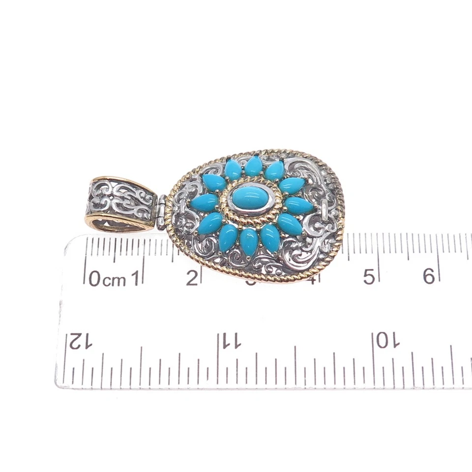 Colgante MICHAEL VALITUTTI Gemas En Vogue Plata de Ley 2 Tonos Turquesa Real Foto 4 de 4