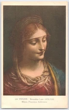 Vintage Bernardino Luini La Vergine Postcard Milano Pinacoteca Ambrosiana