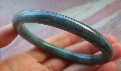Video Certified Green Natural JADE JADEITE Circle Bangle Bracelet 60 mm 128568