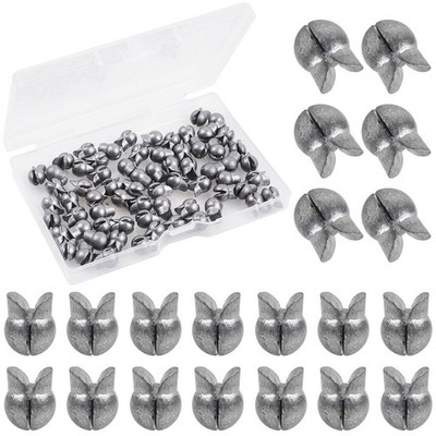 100pcs Split Shot Fishing Weights 5 Sizes Clip On Sinkers Freshwater Saltwater P