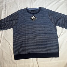 New Tricots St. Raphael Men's Size XL blue stripe sweater