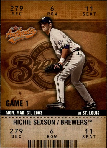 2003 Fleer Authentix Richie Sexson #12 card