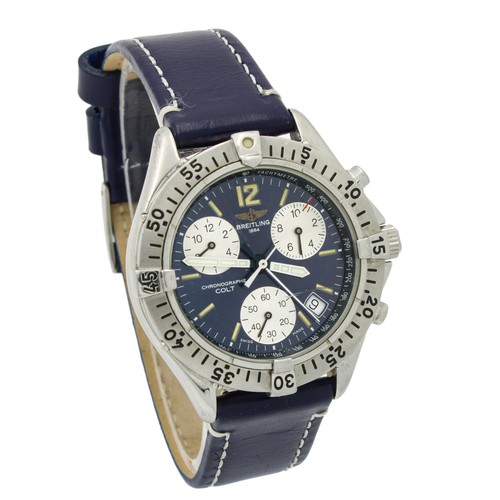 Mens Breitling Chronographe Colt Quartz Ref #A53035 37mm Stainless Watch #WB4473