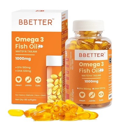 Bbetter Omega 3 Fischöl Kapseln, 60 Kapseln