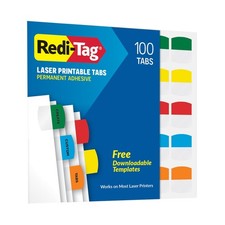 Redi-Tag Laser Printable Tabs, Permanent Index Tabs, Customizable Adhesive Label