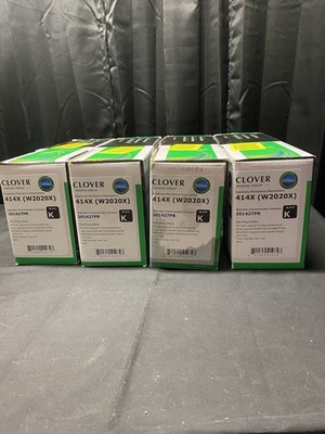 Bundle Of Four Clover Printer Toner Cartridges Black 414x (W2020X) Brand New