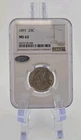 1891 Seated Liberty Quarter 25C - NGC MS62
