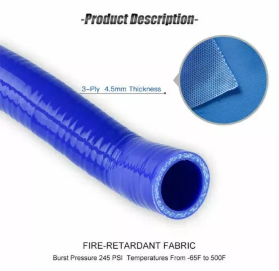 FORD FOCUS MK2 RS 2.5 ST225 BLACK COOLANT HOSE RADIATOR SILICONE KIT 2005-2011 - Image 2 of 4