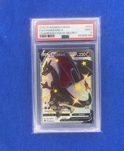 Pokémon Charizard V 2020 SWSH Champion's Path-Secret #079 FA PSA 9