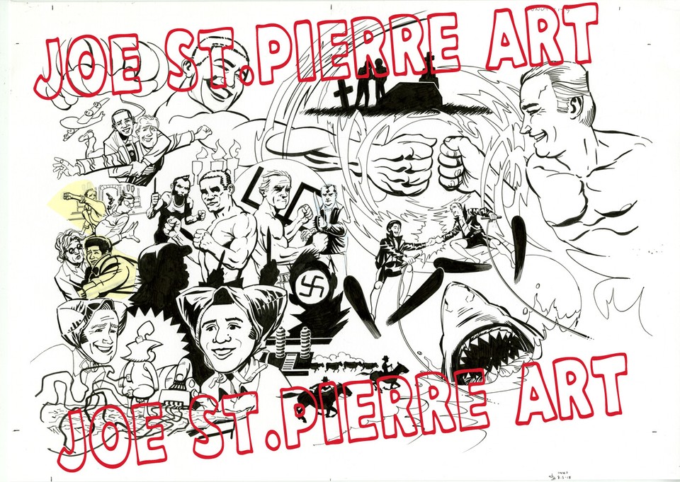 OBAMA & BIDEN Graphic Novel Double Page Spread SIGNED by Artist FREE SHIPPING! Comic Art