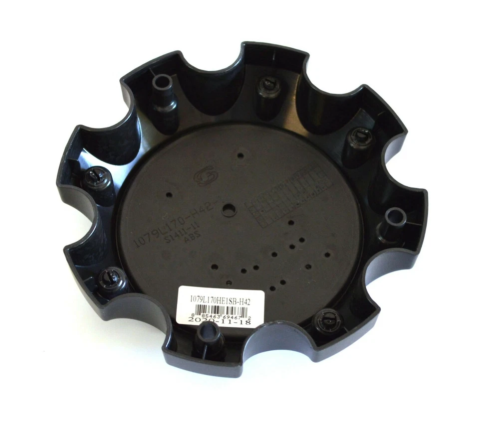 4x NUEVO Tapas centrales de llanta de rueda Helo negro mate de 8 orejetas 42 mm de altura HE878 con tornillos  Foto 4 de 4