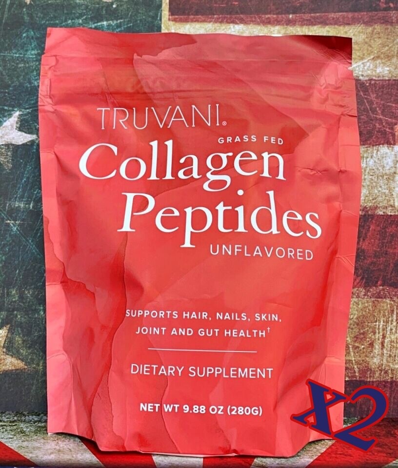 TRUVANI Grass Fed Collagen Peptides - UNFLAVORED - 19.76oz - 2PACK