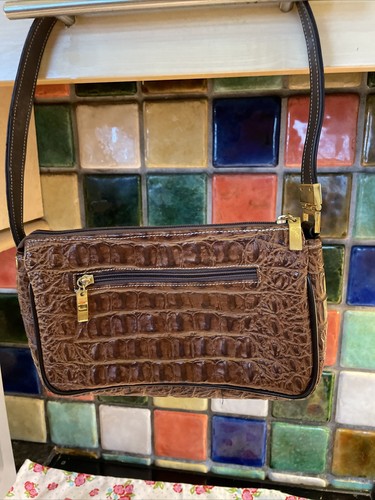CALANE Ladies Brown Textured Faux Leather Small Handbag 24cm x 14cm - Picture 8 of 8