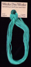Weeks Dye Works Hand Dyed Floss 2141 LAGOON 5 yd Cross Stitch Needlepoint