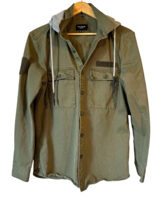 Pull&Bear Between Season Jacket Womens Size M Oversized Canvas Utility Pockets
