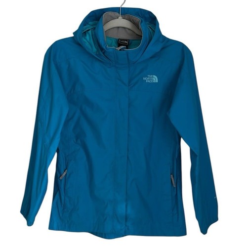 North Face Hyvent Hooded Nylon/Polyester Jacket Blue & Mesh Girls Size L 14/16 - Picture 2 of 12