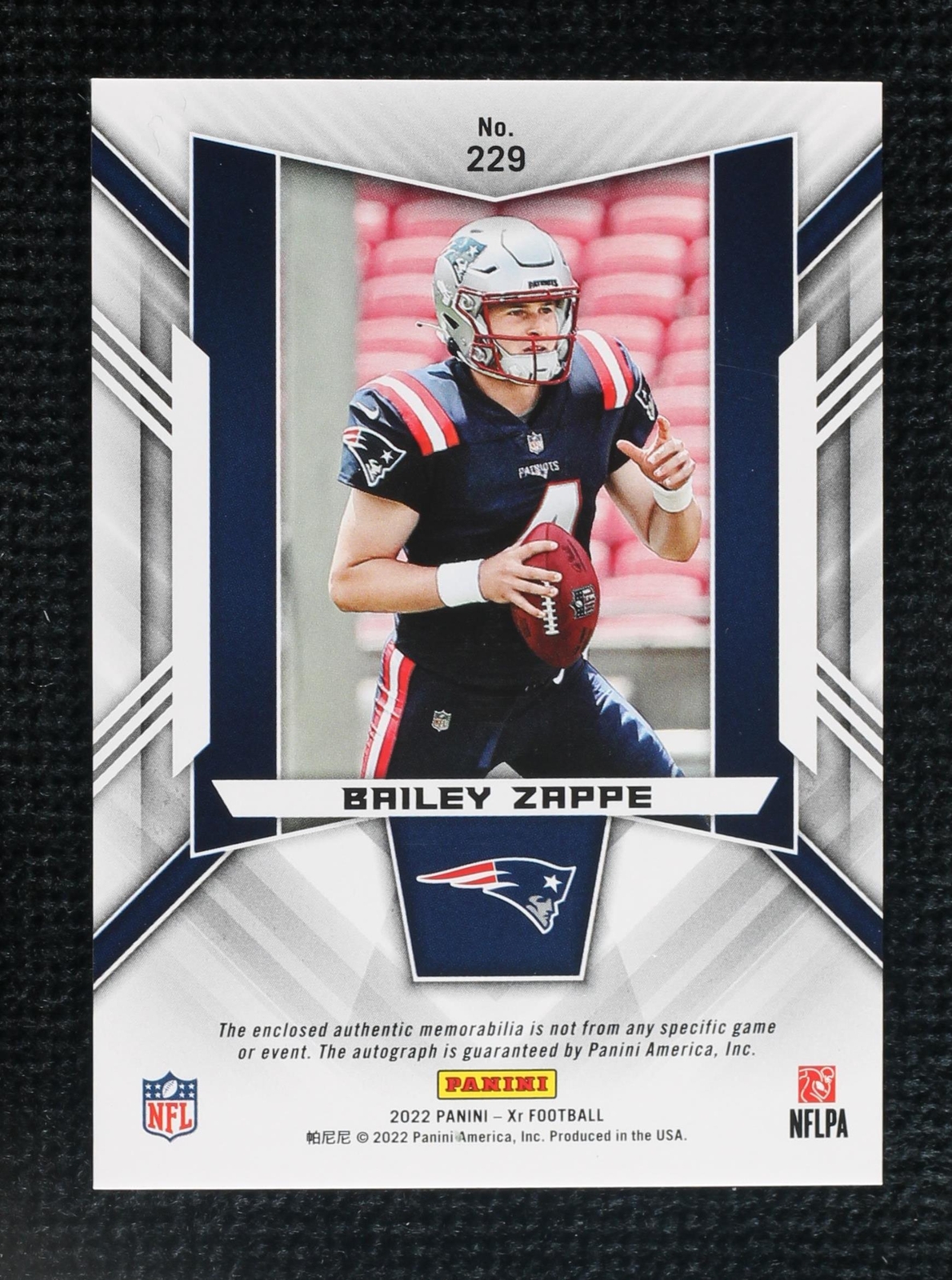 2022 Panini XR Bailey Zappe #229 for sale | eBay