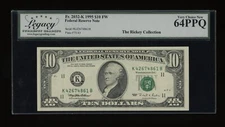 DBR 1995 $10 FRN Dallas Fr. 2032-K Legacy 64 PPQ Serial K42674861B