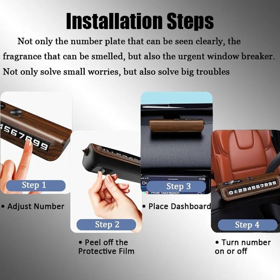 with Window Breaker Car Phone Number Card Parking Number Plate For Car