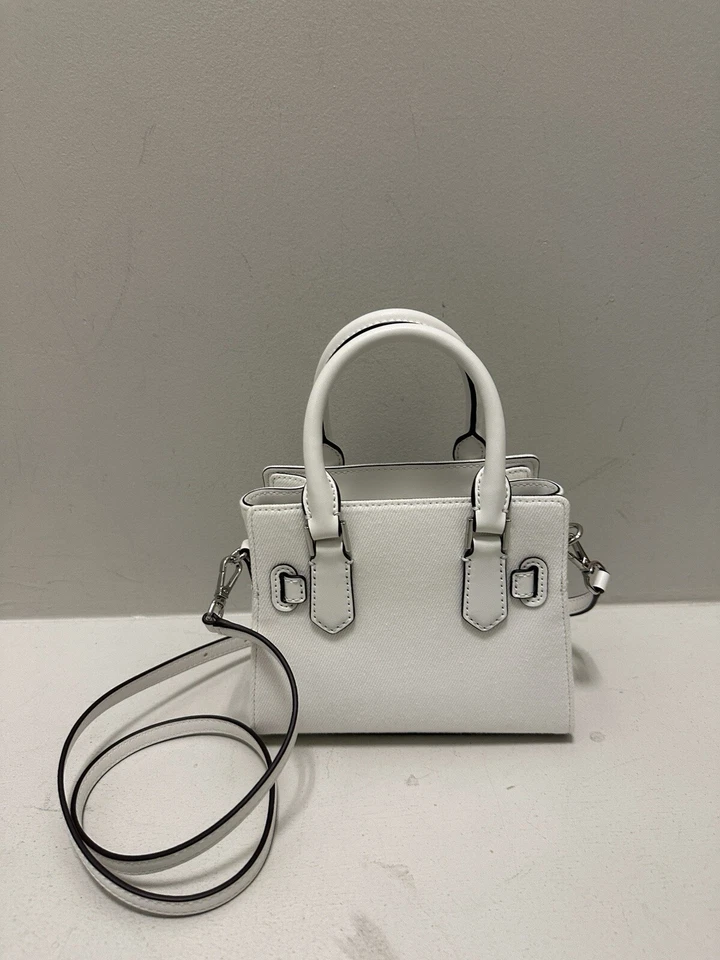 Michael Kors Hamilton Bolso Extra Pequeño Cartera Blanco Cartera Bolso Bandolera MK Foto 3 de 4