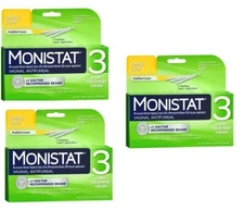 Monistat 3 Cream Pre-fil Applicator Vaginal Antifungal yeast infection X 3 Packs