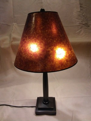 Pottery Barn Brass Adjustable Column Table Lamp W Mica Shade Ebay