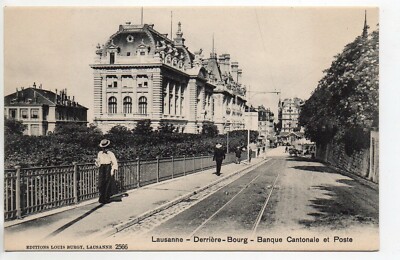 SCHWEIZ SWITZERLAND - Kanton Waadt - LAUSANNE hinter Bourg Bank Post