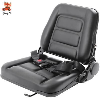 Black Universal Forklift Seat Fits For Clark Cat Hyster Yale Toyota Mitsubishi