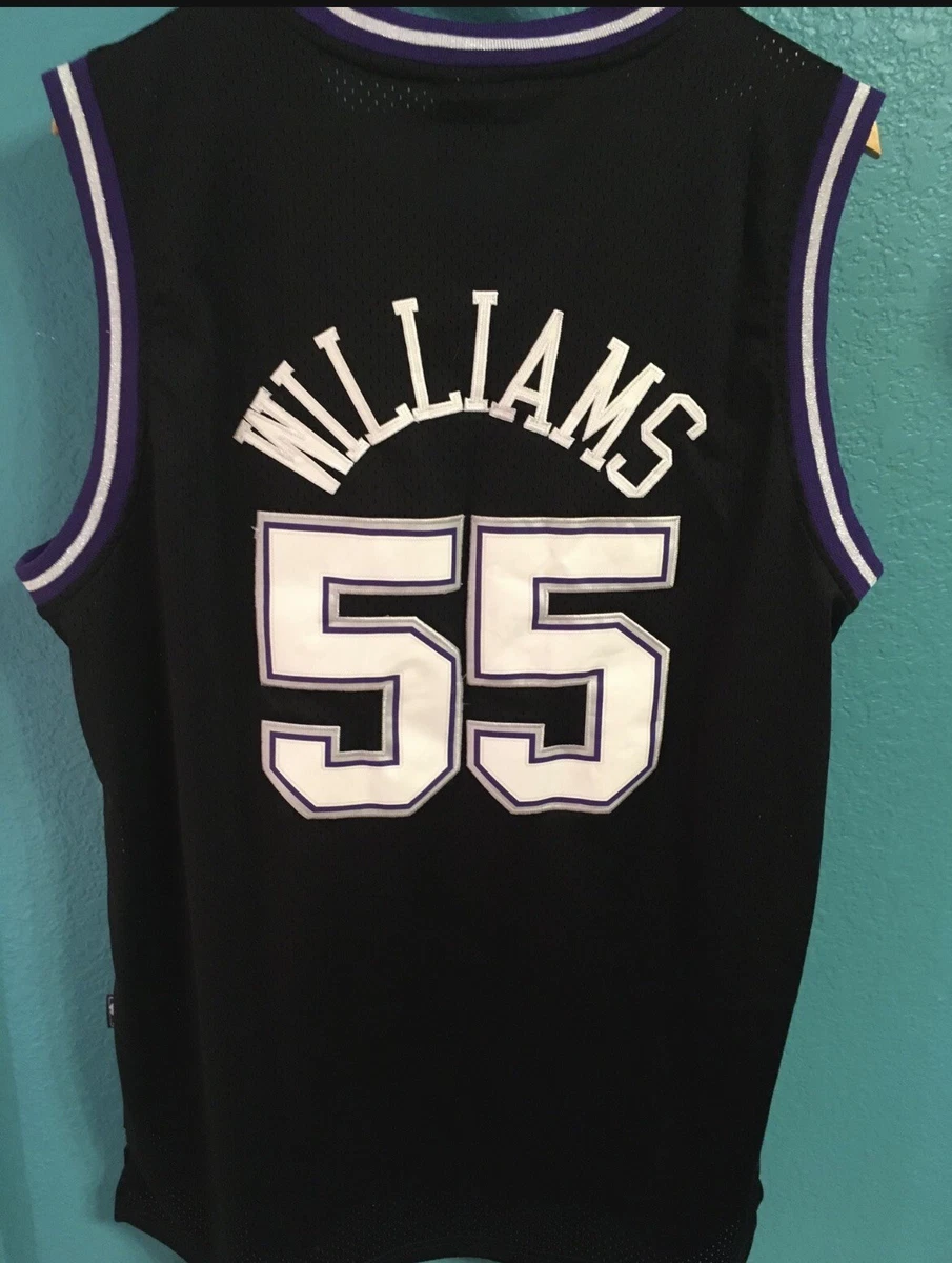 Men 55 Jason Williams Jersey Black Sacramento Kings Throwback