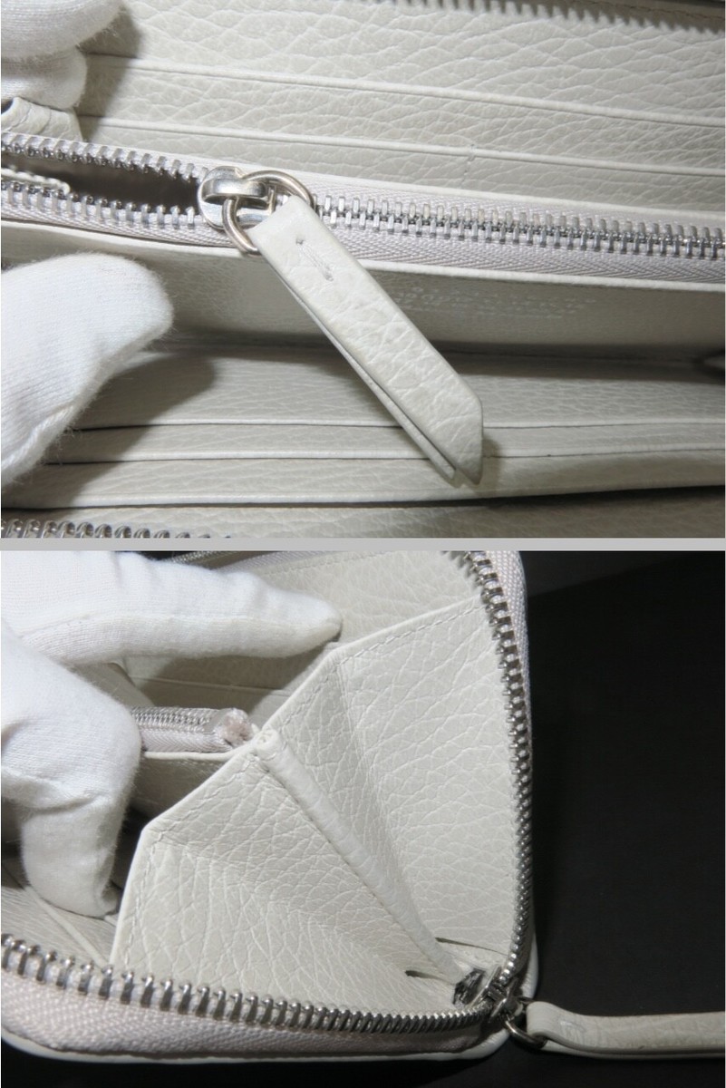Auth Maison Margiela 11 Round Zip Long Wallet White Italy 18681802  