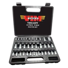 Vim Tools TMS34PF - 34 PC. Torx Master Set T10 - T60, E4 - E20, Tamper Proof Bit