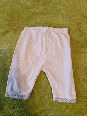 Dopodopo Baby 3/4 Leggins weiß Baumwolle Spitze 74