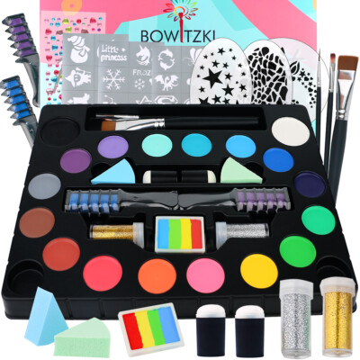 Bowitzki 2 Pack Face Paint Kit 36 colours Face Painting kit for kids Party Event