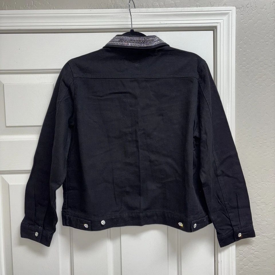 Chaqueta Jean Christine Alexander Talla M Cristal y Tachonado Negra NUEVA Foto 2 de 4