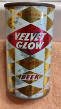 1950s VELVET GLOW PALE DRY, flat top beer can, Maier Los Angeles California