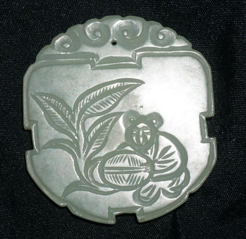 Vintage Chinese Nephrite Jade Pierced Pendant Figure in a Garden Motifs (---) - Picture 16 of 16