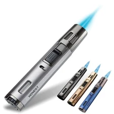 Refillable Butane Torch Lighter Adjustable Cigar Gas Lighter 2 Jet Flame Lighter