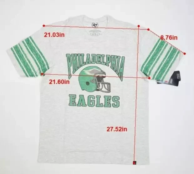 Рубашка с коротким рукавом Philadelphia Eagles 47 Brand Relay серая унаследованная винтажный логотип L - Изображение 2 из 4