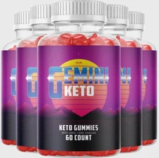 Rillvo (5 Pack) Gemini Keto Gummies, Gemini Keto ACV Gummies (300 Gummies)
