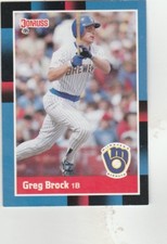FREE SHIPPING-MINT-1988 Donruss Milwaukee Brewers Baseball Card #337 Greg Brock