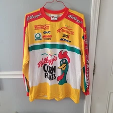 Vintage NASCAR Chase Authentics Kelloggs Terry Labonte AOP Long Sleeve Shirt XL