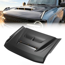 Aluminum Hood With Functional Air Scoop 3 Amber Drl For 2021-2026 Ford Bronco Aluminum Hood With Functional Air Scoop 3 Amber Drl For 2021-2026 Ford Bronco