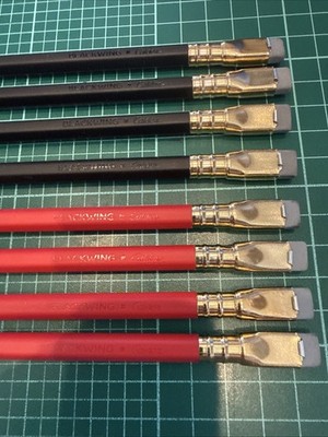 Custom - Blackwing Pencils Lot , 4 Red 4 Black  Calder Edition , In Wood Box!