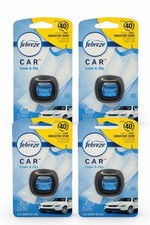 4 Febreze Car Vent Clips Air Freshener and Odor Eliminator, Linen and Sky Scent 