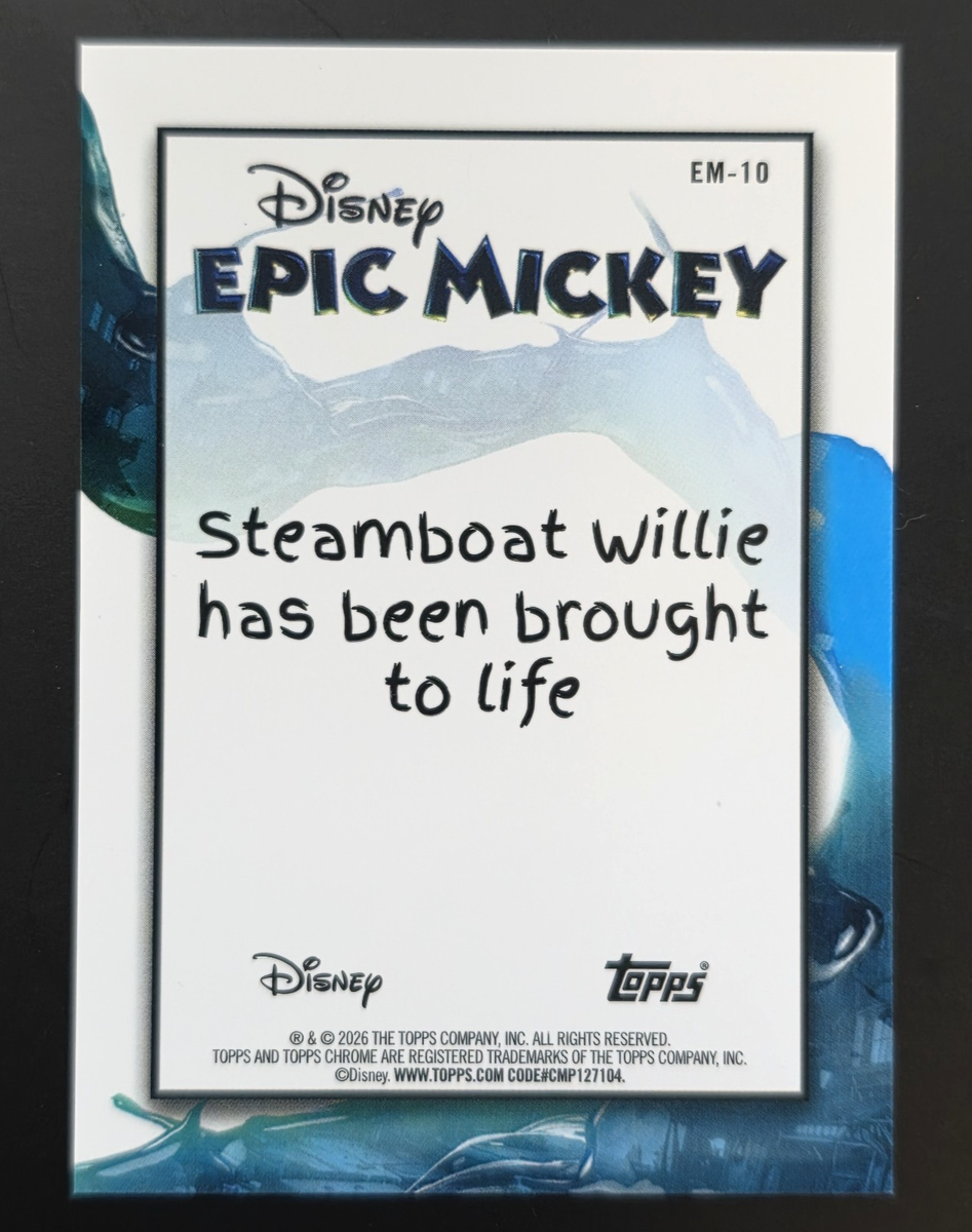2026 Topps Chrome Disney Epic Mickey Steamboat Willie #EM-10
