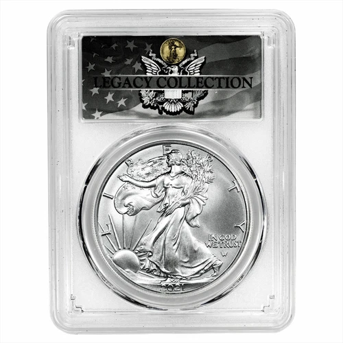 2021W Burnished Type 2 American Silver Eagle $1 FDOI PCGS SP 70