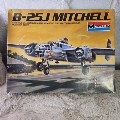 Monogram B-25J Mitchell 1/48 Scale Model Kit Vintage 1981 Open Box 5502