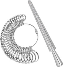 Metal Ring Sizer Guage Mandrel Finger Sizing Measure Stick Standard Jewelry Tool
